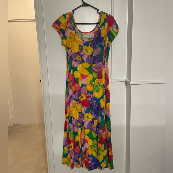 Jams World Dresses Jams World Multi Colored Floral Midi Dress Size S Poshmark
